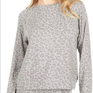 Beyond Yoga Leopard Crew Pullover Sweatshirt L